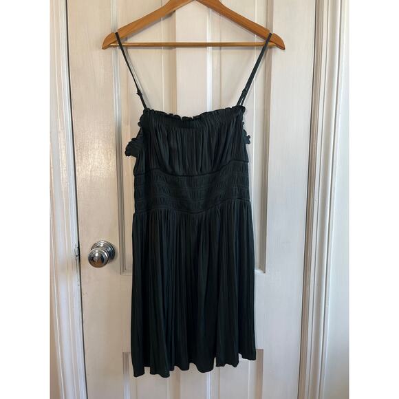 Free people Intimately Dresses & Skirts - Free People Intimately Dark Green Slip Dress Sz M - Boho Lace Trim Babydoll Mini